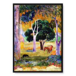 Paul Gauguin Krajobraz ze świnią i koniem 50×70