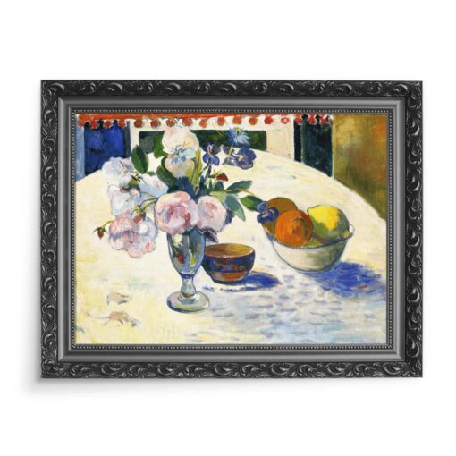Paul Gauguin Kwiaty i miska owoców na stole 70x50 wydruk na płótnie CANVAS