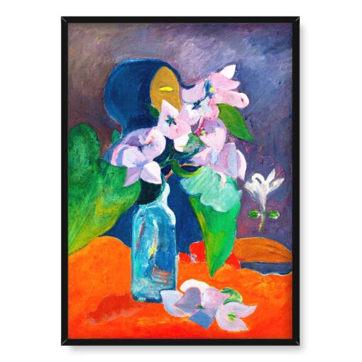 Paul Gauguin Martwa natura z kwiatami i idolem 50x70