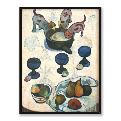 Paul Gauguin Martwa natura z trzema szczeniakami 30x40 w RAMIE