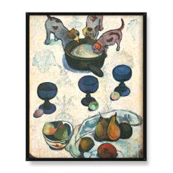 Paul Gauguin Martwa natura z trzema szczeniakami 40×50