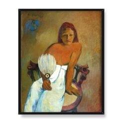 Paul Gauguin Młoda dziewczyna z wachlarzem 40×50