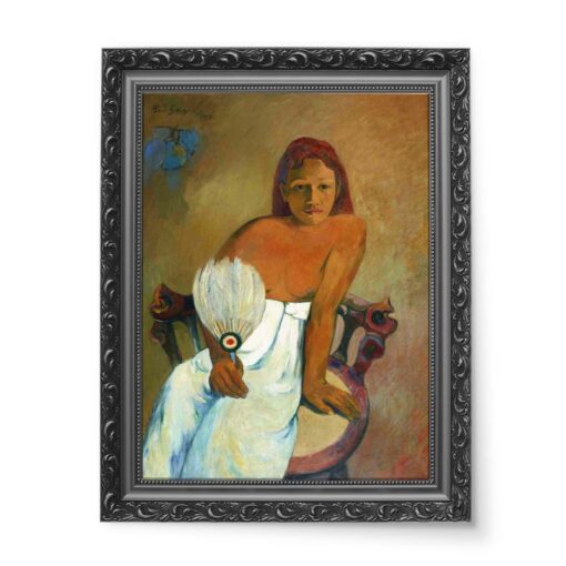 Paul Gauguin Młoda dziewczyna z wachlarzem 50x70 wydruk na płótnie CANVAS
