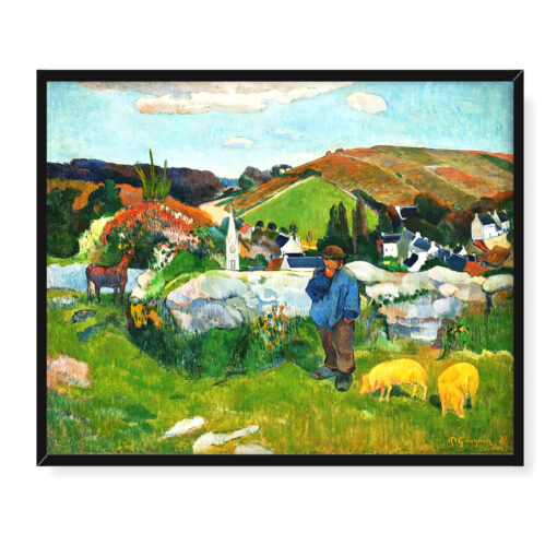 Paul Gauguin Pasterz świń 50x40 w RAMIE
