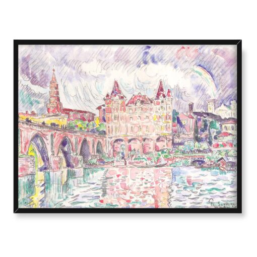 Paul Signac Montauban w deszczu 40x30