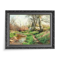 Peder Mork Monsted Farma przy rzece 70x50 wydruk na płótnie CANVAS