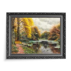 Peder Mork Monsted Krajobraz nad rzeką 70x50 wydruk na płótnie CANVAS