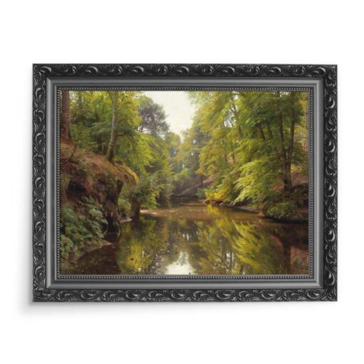Peder Mork Monsted Leśna rzeka 70x50 wydruk na płótnie CANVAS