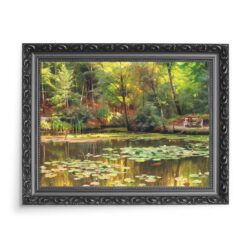Peder Mork Monsted Lilie wodne w stawie 70x50 wydruk na płótnie CANVAS