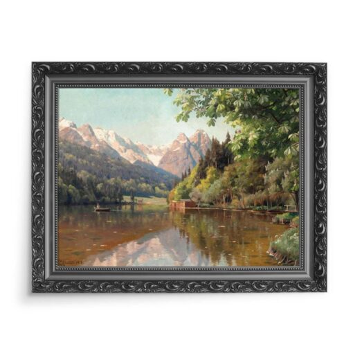 Peder Mork Monsted Wiosłując na jeziorze 70x50 wydruk na płótnie CANVAS
