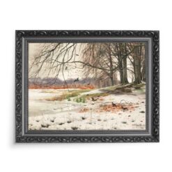 Peder Mork Monsted Zimowy krajobraz 70x50 wydruk na płótnie CANVAS