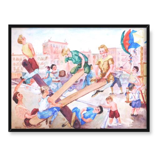 Reginald Marsh Plac zabaw 40x30
