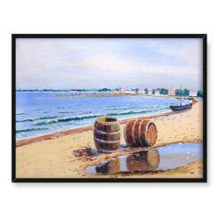 Soter Jaxa Małachowski Beczki na plaży 2 40x30