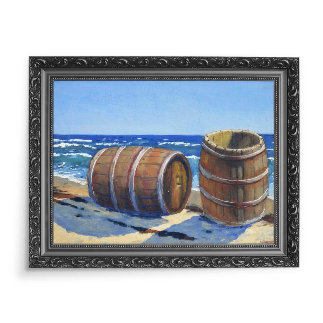 Soter Jaxa Małachowski Beczki na plaży 70x50 wydruk na płótnie CANVAS