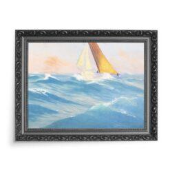 Soter Jaxa Małachowski Łodzie na brzegu Zima 70×50 wydruk na płótnie CANVAS