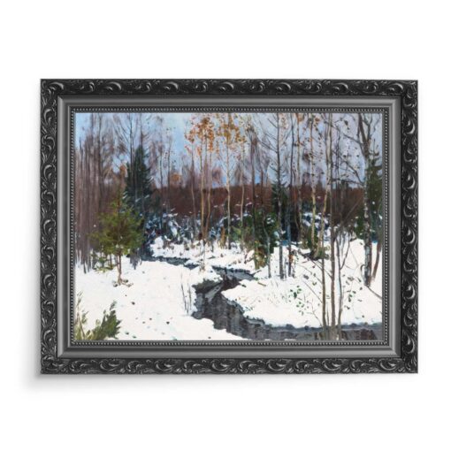 Stanisław Żukowski Leśny strumyk Zima 70x50 wydruk na płótnie CANVAS