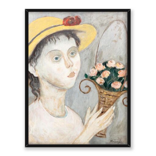 Tadeusz Makowski Dziewczynka z koszem kwiatów 30x40