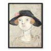 Tadeusz Makowski Kobieta w czarnym kapeluszu 30×40