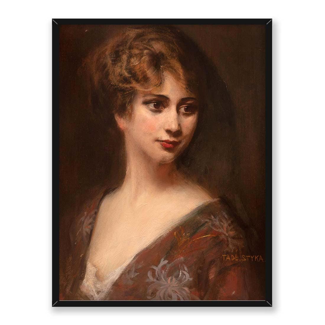 Tadeusz Styka Portret pięknej damy 30x40