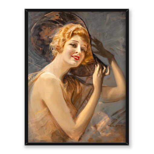 Tadeusz Styka Uśmiechnięta Portret Dolly Grey 30x40