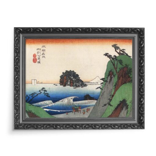 Utagawa Hiroshige Wielka fala przybrzeżna 70x50 wydruk na płótnie CANVAS