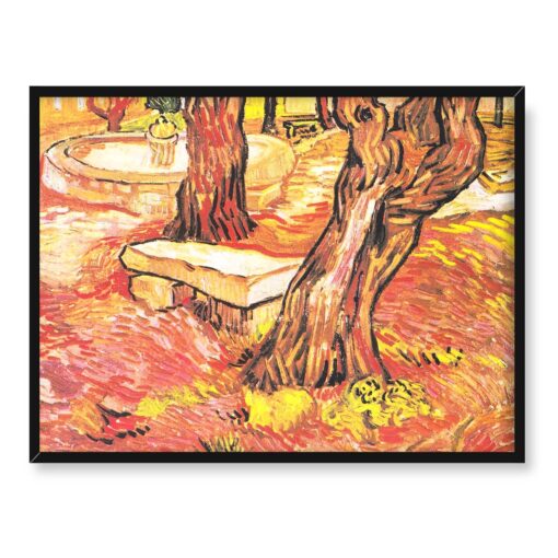 Vincent van Gogh Ławka w ogrodzie szpitala Saint-Paul 40x30 w RAMIE