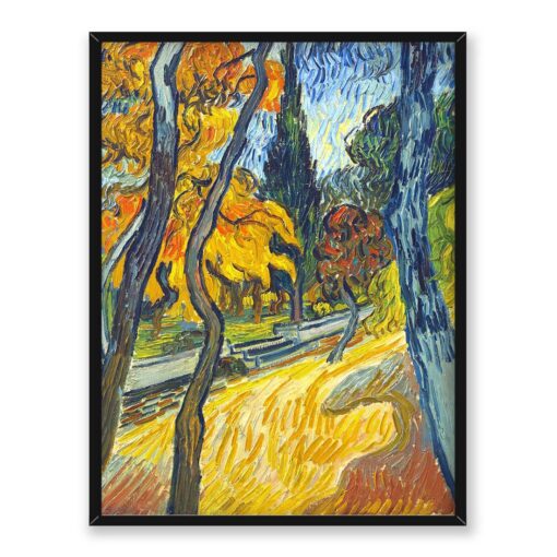 Vincent van Gogh Drzewa w szpitalnym ogrodzie 30x40