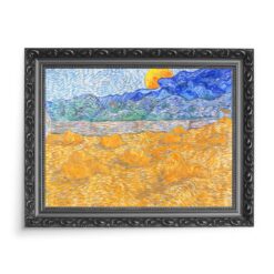 Vincent van Gogh Krajobraz ze stogami siana i wschodzącym księżycem 70×50 wydruk na płótnie CANVAS