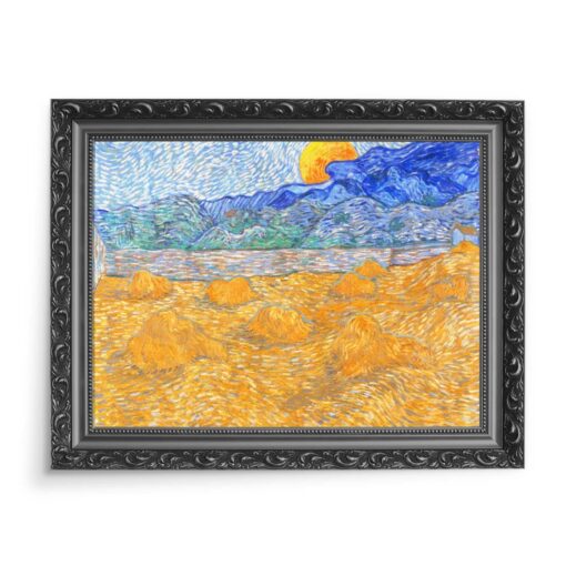 Vincent van Gogh Krajobraz ze stogami siana i wschodzącym księżycem 70x50 wydruk na płótnie CANVAS