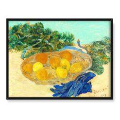 Vincent Van Gogh Martwa natura Cytryny i niebieskie rękawiczki 40×30