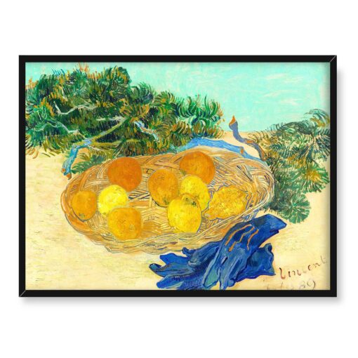 Vincent Van Gogh Martwa natura Cytryny i niebieskie rękawiczki 40x30 w RAMIE