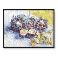 Vincent Van Gogh Martwa natura Czerwona kapusta i czosnek 40×30 w RAMIE