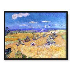 Vincent van Gogh Pola pszenicy ze żniwiarzem Auvers 40×30