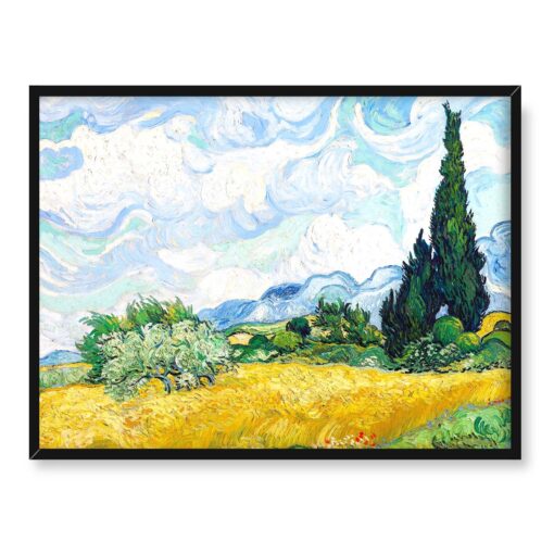 Vincent van Gogh Pole pszenicy z cyprysami 2 40x30 w RAMIE