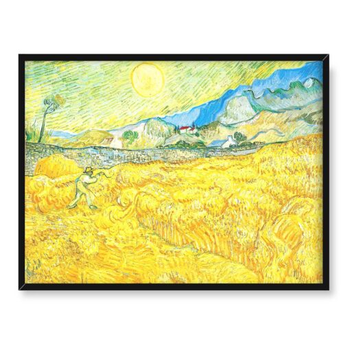 Vincent van Gogh Pole pszenicy ze żniwiarzem 40x30 w RAMIE