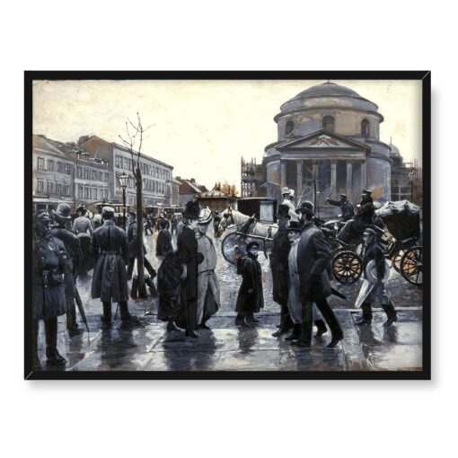 Władysław Podkowiński Plac Trzech krzyży 40x30 w RAMIE