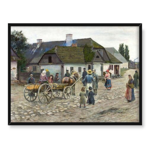Władysław Podkowiński Ulica w Siennicy 40x30