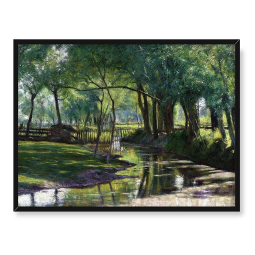 Władysław Podkowiński Zielony krajobraz ze strumykiem DUZY 40x30 w RAMIE