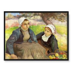 Władysław Ślewiński Dwie Bretonki z koszem jabłek 40×30