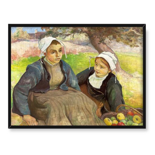Władysław Ślewiński Dwie Bretonki z koszem jabłek 40x30 w RAMIE