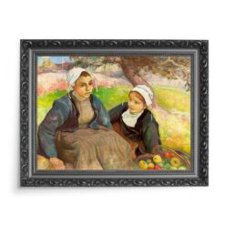 Władysław Ślewiński Dwie Bretonki z koszem jabłek 70×50 wydruk na płótnie CANVAS