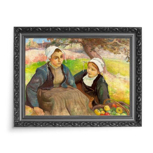 Władysław Ślewiński Dwie Bretonki z koszem jabłek 70x50 wydruk na płótnie CANVAS