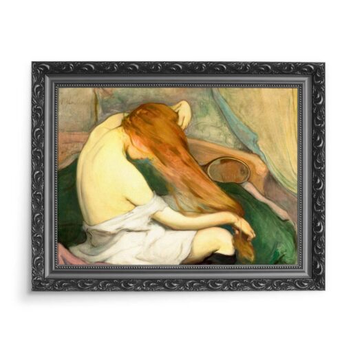 Władysław Ślewiński Kobieta czesząca włosy 70x50 wydruk na płótnie CANVAS
