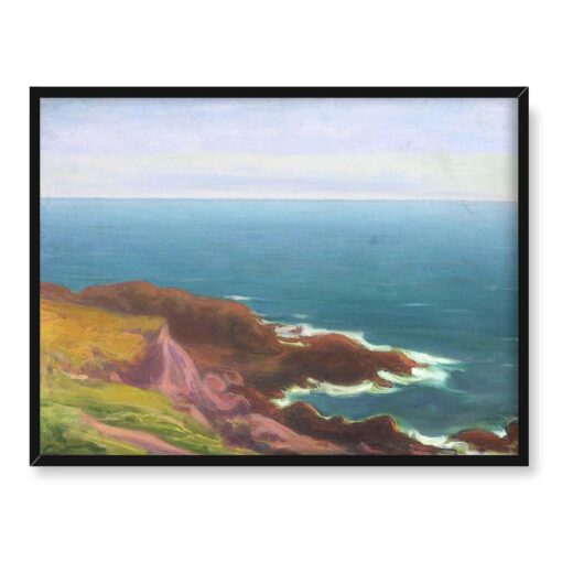 Władysław Ślewiński Morze z rudymi skałami 40x30 w RAMIE