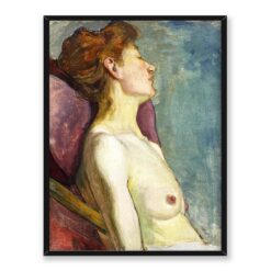 Władysław Ślewiński Siedząca kobieta Akt 30×40