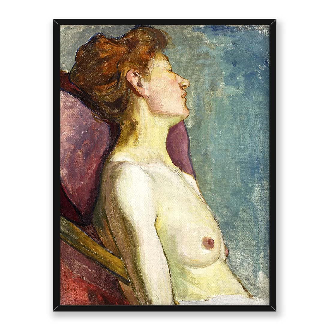 Władysław Ślewiński Siedząca kobieta Akt 30x40