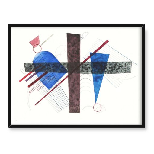Wassily Kandinsky Blau in rund und spitz 40x30