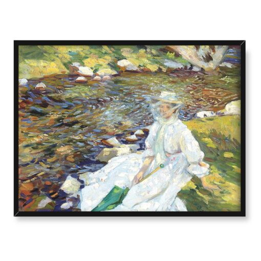 Wilfried de Glehn Portret Jane przy strumyku 40x30 w RAMIE