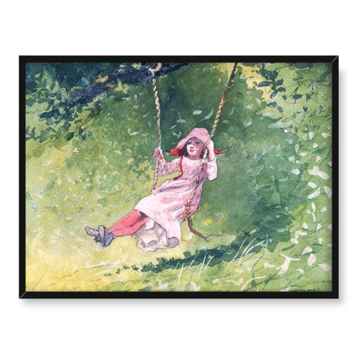 Winslow Homer Dziewczynka na huśtawce 40x30