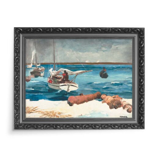 Winslow Homer Łodzie przy plaży Nassau Bahamy 70x50 wydruk na płótnie CANVAS